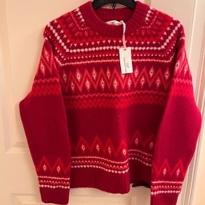 Vineyard Vines Luxe Festive Fair Isle Crewneck Cashmere Sweater Size Large